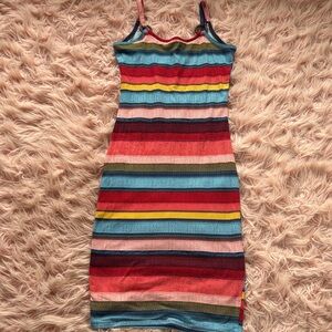 Colorful Bodycon Striped Sleeveless Dress